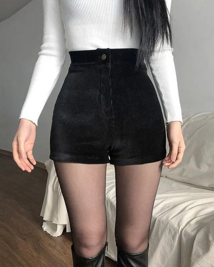 Damskie szorty elastyczne z wysokim stanem