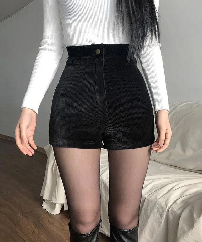 Damskie szorty elastyczne z wysokim stanem