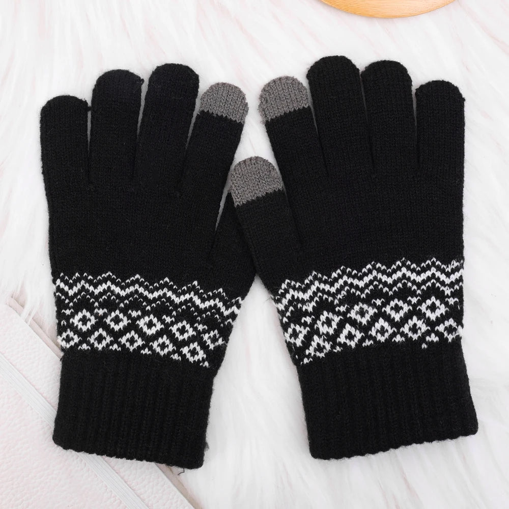 Rękawiczki unisex dotykowe we wzory