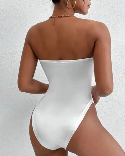 Body damskie bez ramiączek z głębokim dekoltem