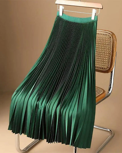 Spódnica maxi plisowana w jednolitym kolorze