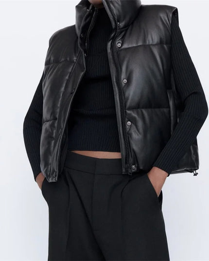 Kamizelka damska klasyczna skórzana