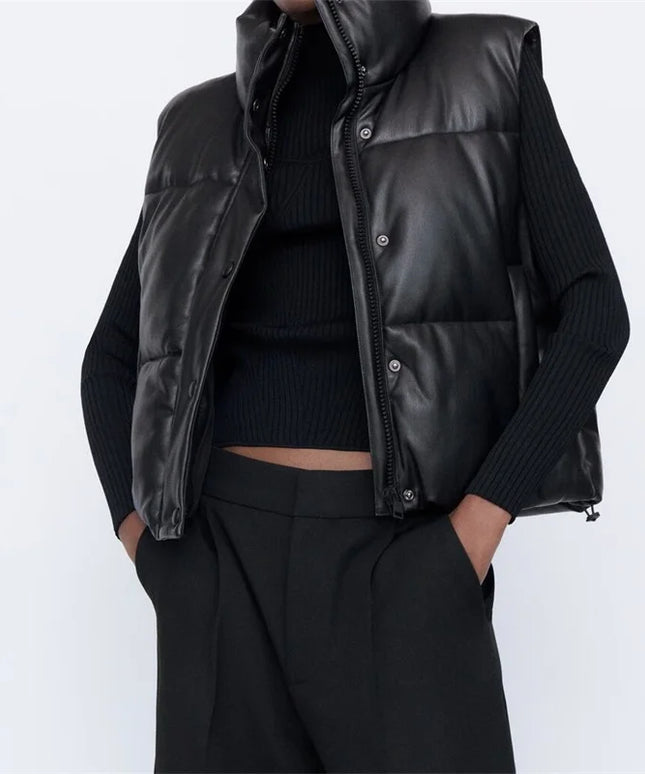 Kamizelka damska klasyczna skórzana