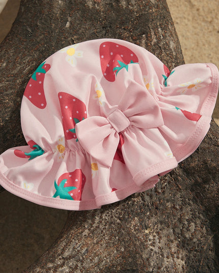 Jednoczęściowy strój kąpielowy dla niemowląt w zestawie z kapeluszem