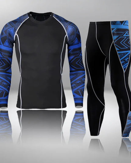 Sportowy komplet męski dopasowany - koszulka i legginsy