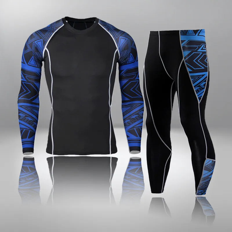 Sportowy komplet męski dopasowany - koszulka i legginsy