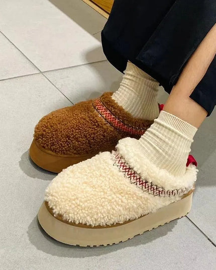 Klapki zimowe w góralskim stylu