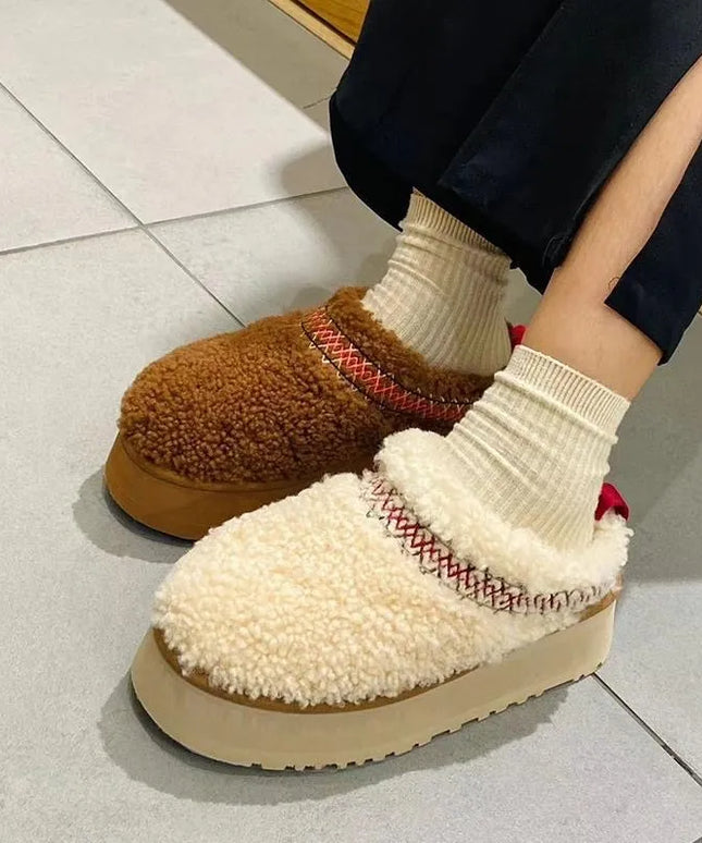 Klapki zimowe w góralskim stylu