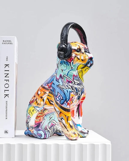 Figurka dekoracyjna kolorowa pies graffiti