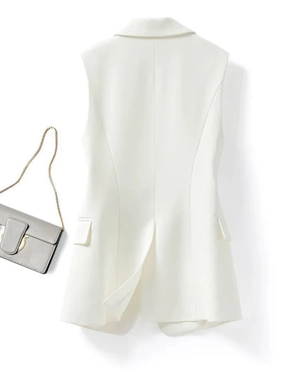 Kamizelka damska garniturowa o dłuższym kroju