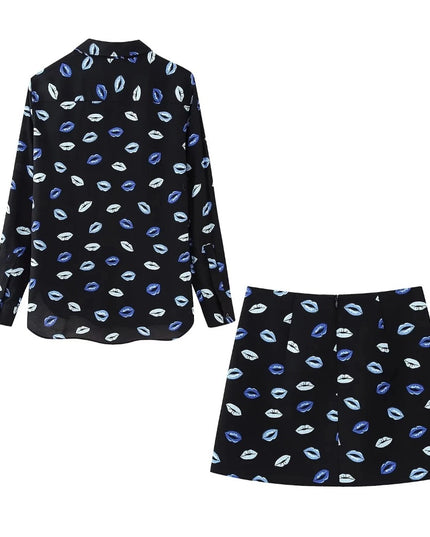 Elegancki komplet damski z koszulą i spódnicą mini