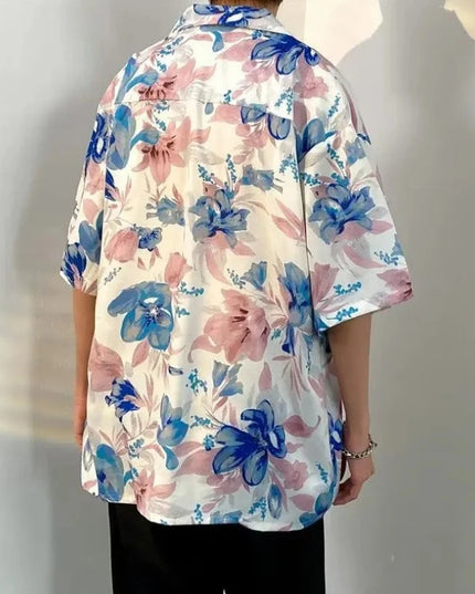 Męska koszula w hawajskim stylu z motywem kwiatów