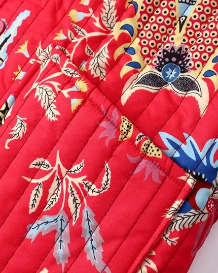 Kamizelka damska dwustronna w kolorowe wzory