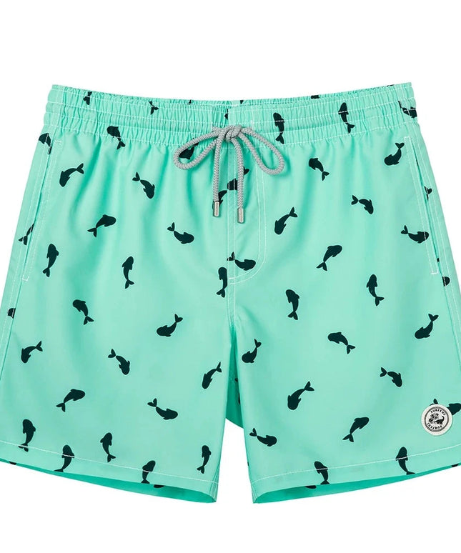 Męskie szorty kąpielowe ze wzorem w ryby