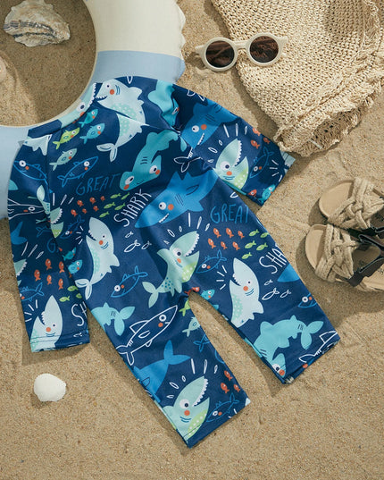 Kostium kąpielowy jednoczęściowy dla niemowląt z długim rękawem i suwakiem