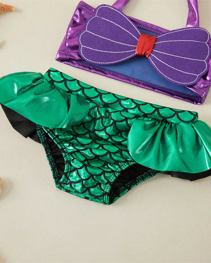 Dwuczęściowy strój bikini dla niemowląt inspirowany syrenką