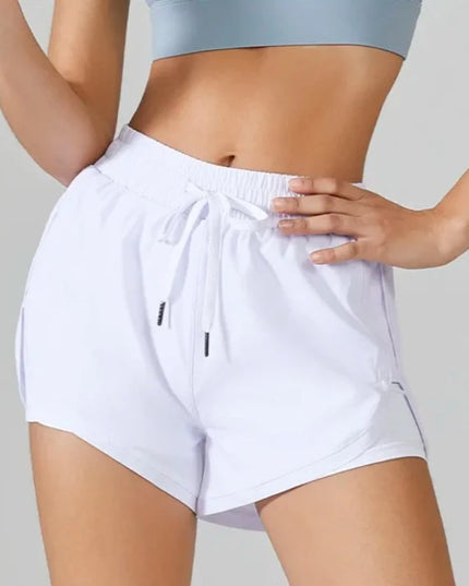 Sportowe szorty damskie 2w1 z kieszenią