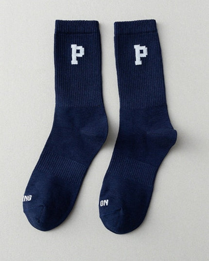 Skarpetki męskie długie z minimalistycznym nadrukiem