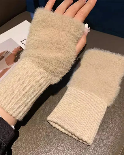 Rękawiczki damskie z futerkiem