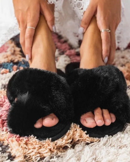 Klapki domowe z futerkiem