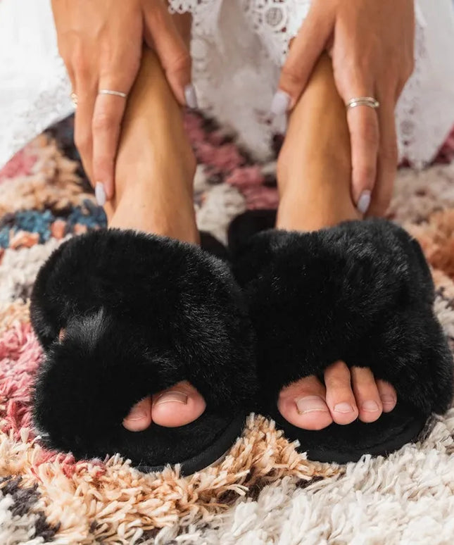 Klapki domowe z futerkiem