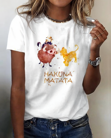 Damski T-shirt z bajkowym motywem - Król Lew