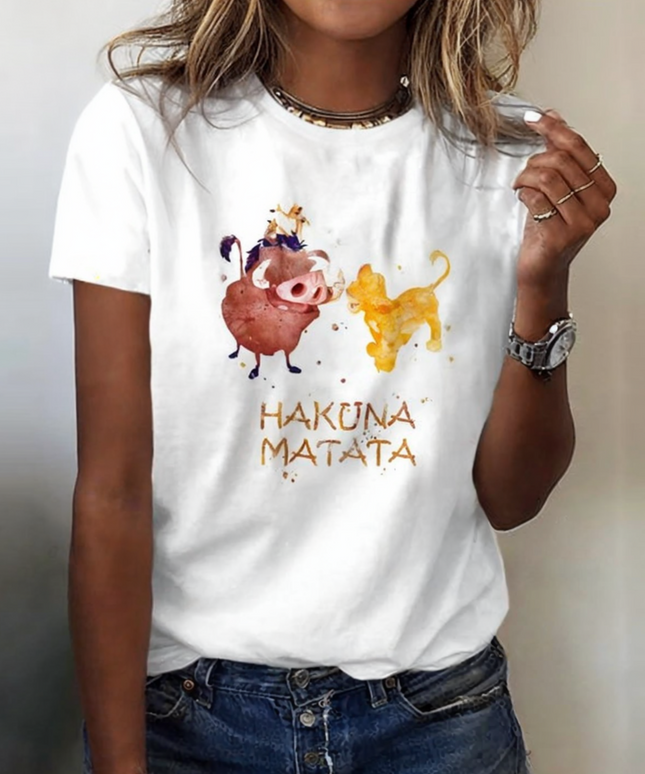 Damski T-shirt z bajkowym motywem - Król Lew