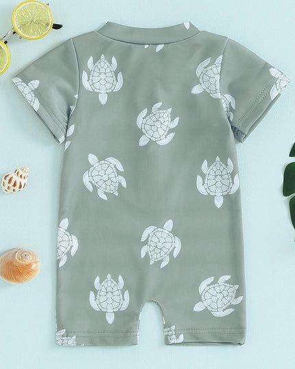 Jednoczęściowy kostium kąpielowy dla niemowląt w żółwie