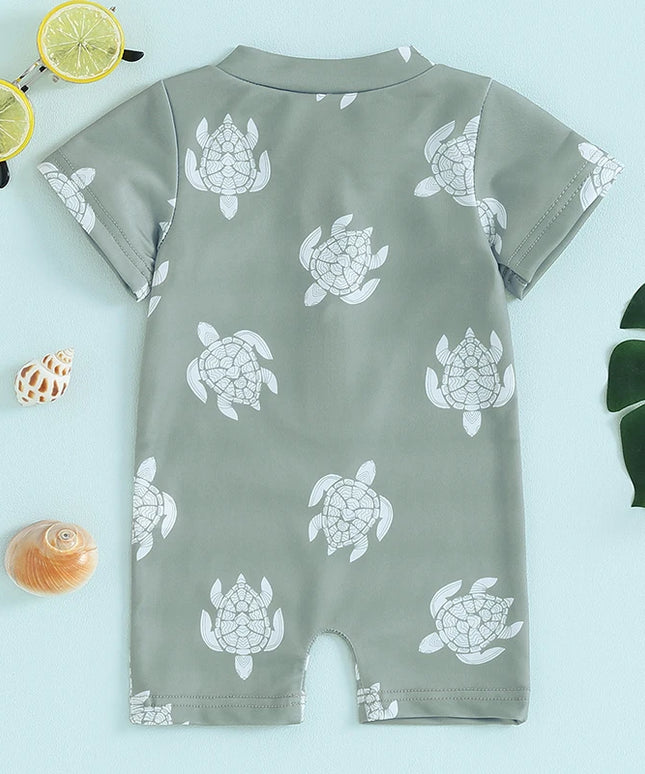 Jednoczęściowy kostium kąpielowy dla niemowląt w żółwie
