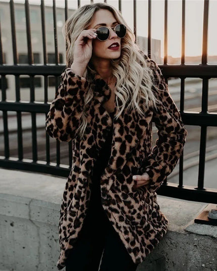 Zimowa kurtka damska w panterkę