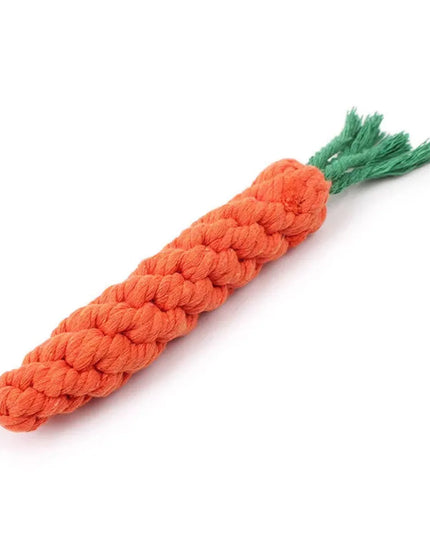 Bawełniana zabawka dla psa – sznur do gryzienia w kształcie marchewki, czyszczenie zębów i zabawa
