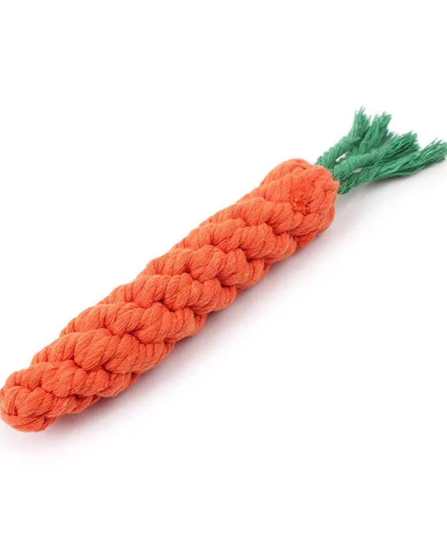 Bawełniana zabawka dla psa – sznur do gryzienia w kształcie marchewki, czyszczenie zębów i zabawa