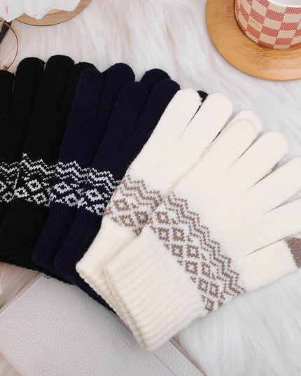 Rękawiczki unisex dotykowe we wzory