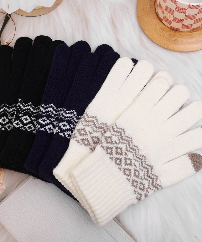 Rękawiczki unisex dotykowe we wzory