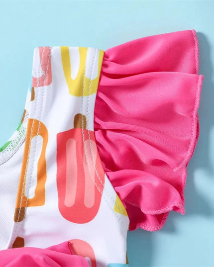 Jednoczęściowy strój kąpielowy dla niemowląt z kokardką na plecach