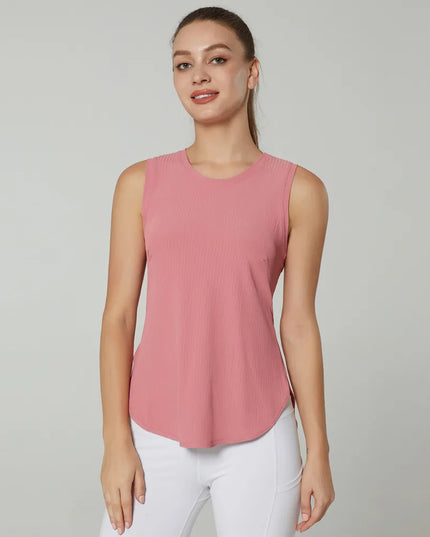 Sportowa koszulka damska z rozcięciem z boku