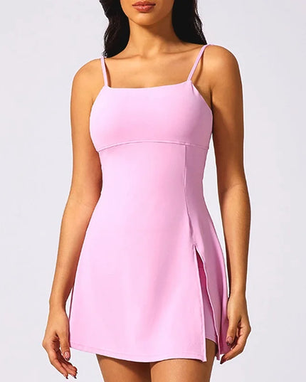 Sportowa sukienka z wbudowanymi spodenkami – fitness, tenis, golf