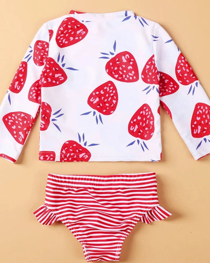 Strój kąpielowy dwuczęściowy dla niemowląt z długim rękawem