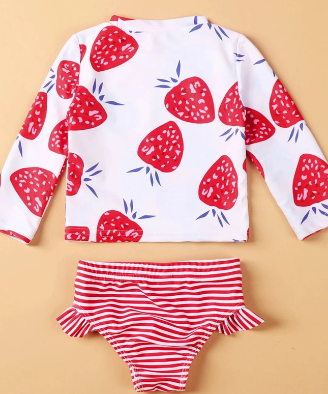 Strój kąpielowy dwuczęściowy dla niemowląt z długim rękawem