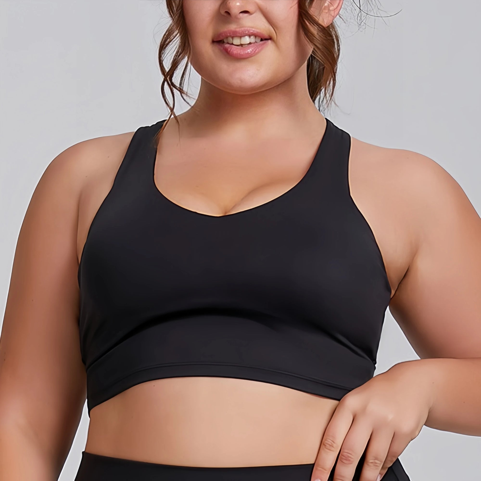 Damski top sportowy plus size bezszwowy