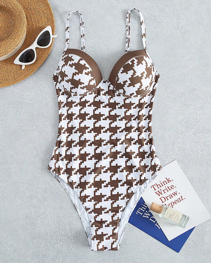 Jednoczęściowy strój kąpielowy monokini z wbudowanym biustonoszem