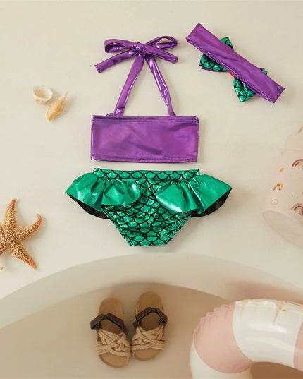 Dwuczęściowy strój bikini dla niemowląt inspirowany syrenką