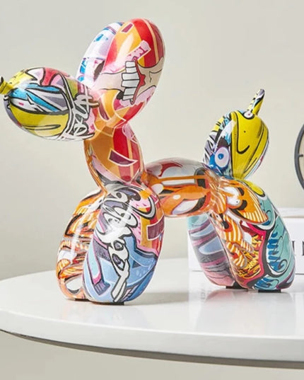 Figurka dekoracyjna kolorowa pies graffiti