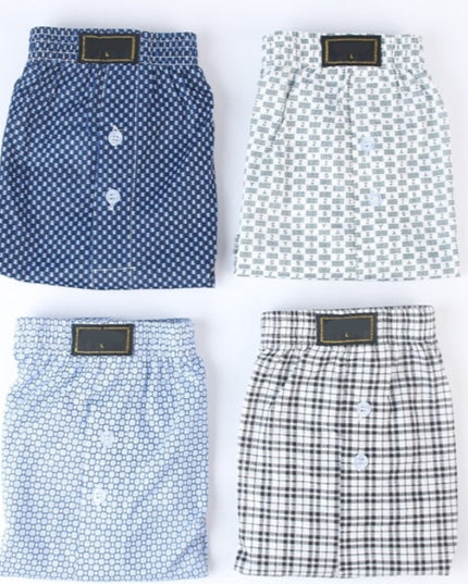 Bokserki luźne męskie szorty do spania z guzikami 4 sztuki