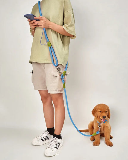 Odblaskowa smycz nylonowa dla psa – wygodna smycz z możliwością chodzenia bez użycia rąk, 240 cm