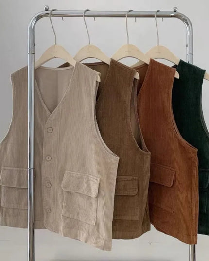 Damska kamizelka sztruksowa