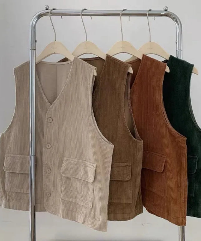 Damska kamizelka sztruksowa