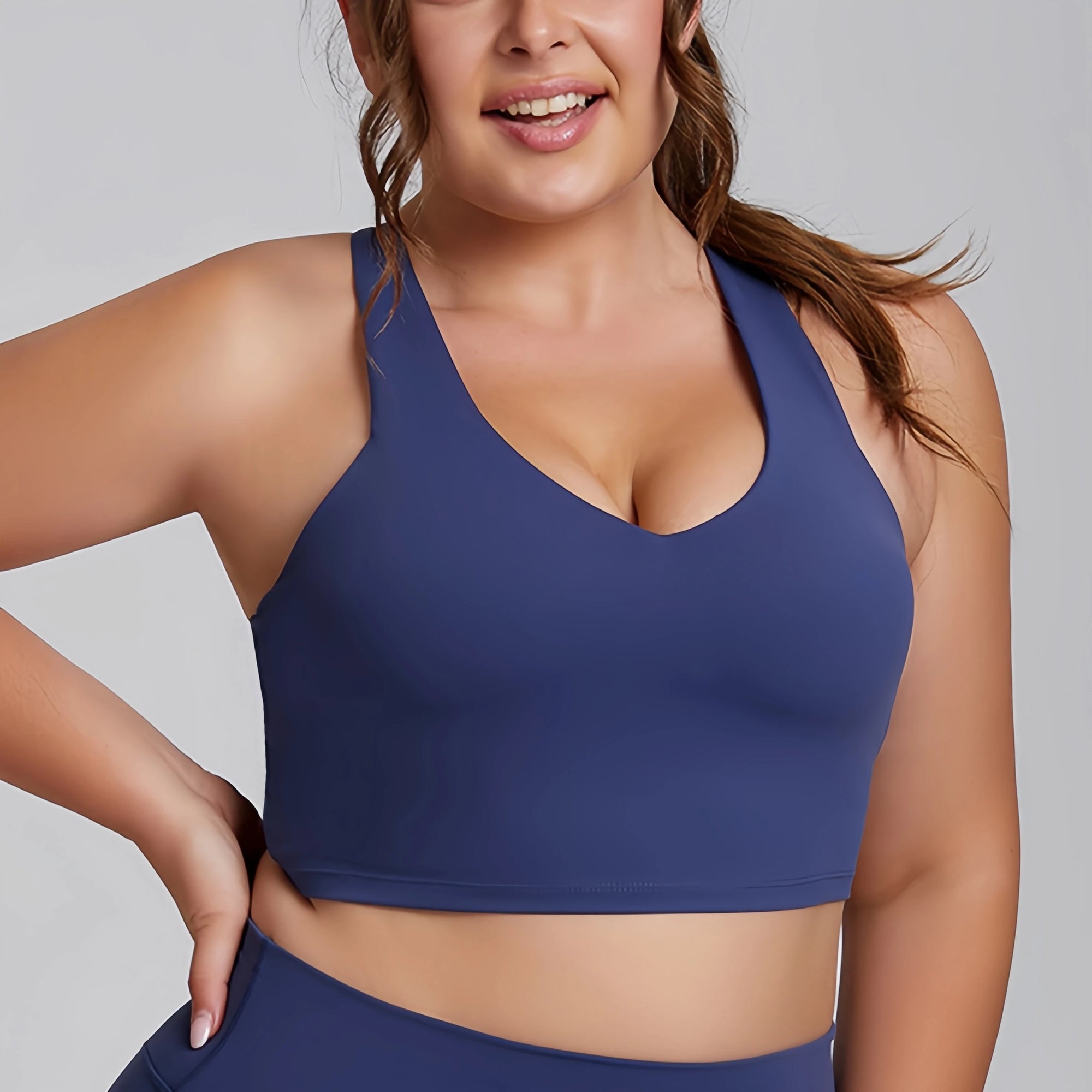 Damski top sportowy plus size bezszwowy