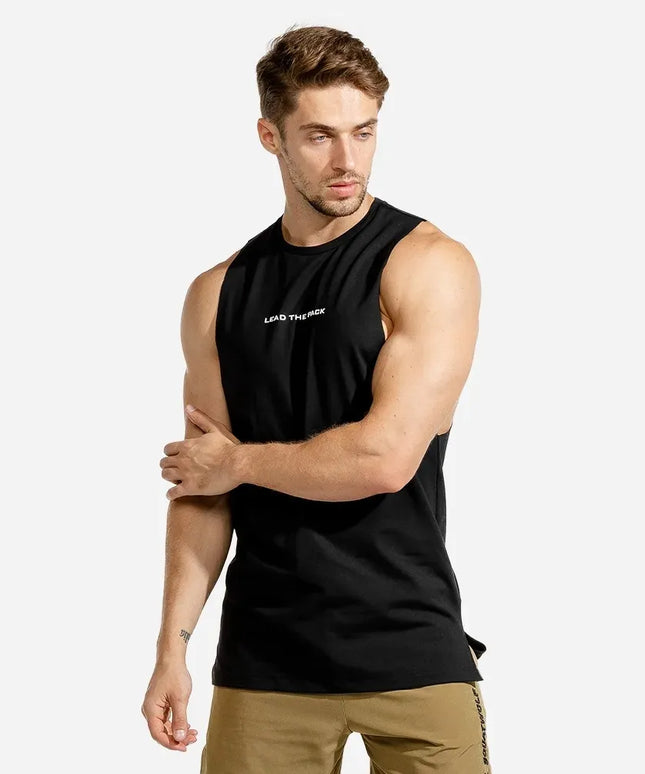 Sportowa koszulka męska typu tank top z napisem