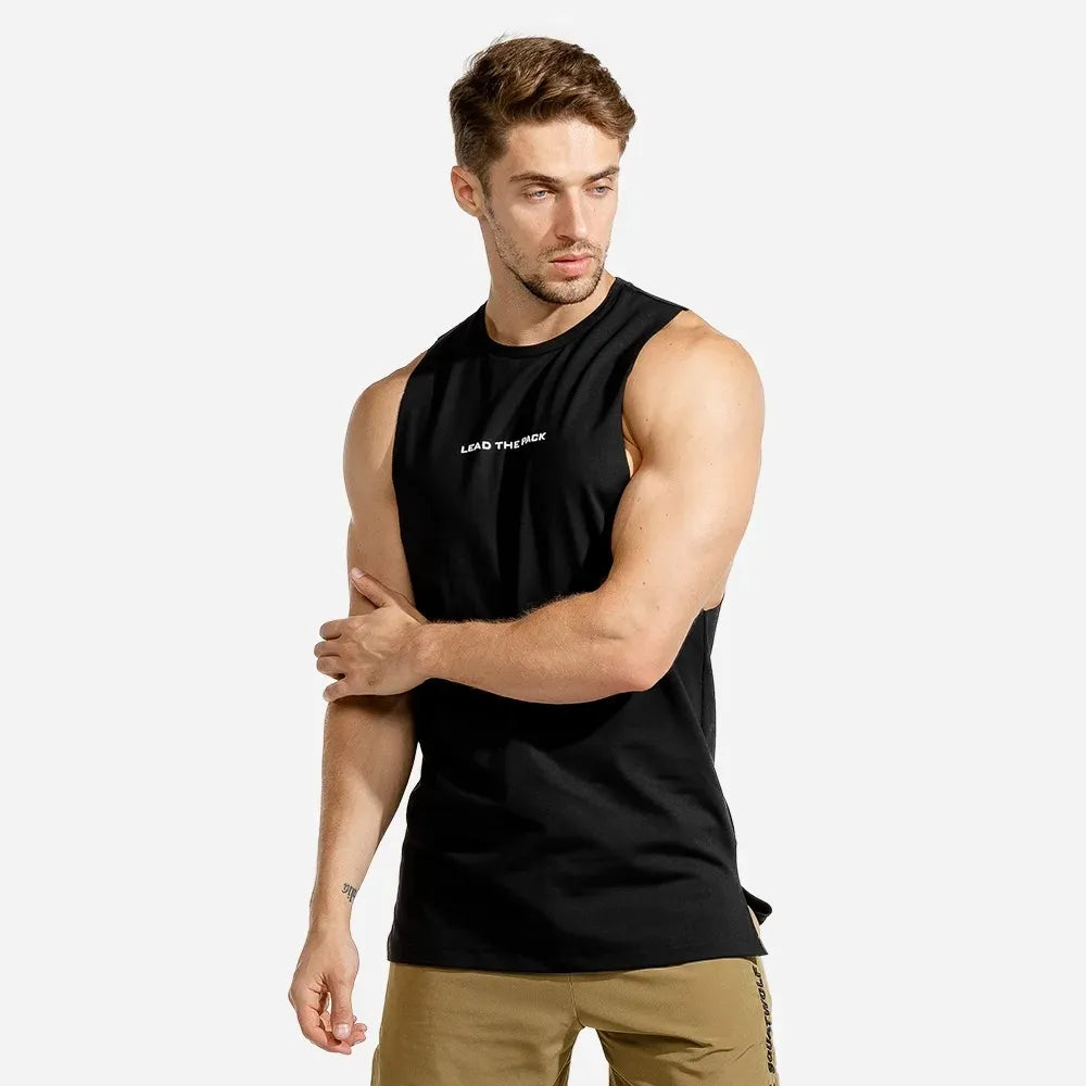 Sportowa koszulka męska typu tank top z napisem